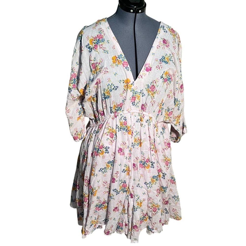 Asos Design Curve Women's Plus Size 20 Dress Light Purple Pink Floral V-Neck